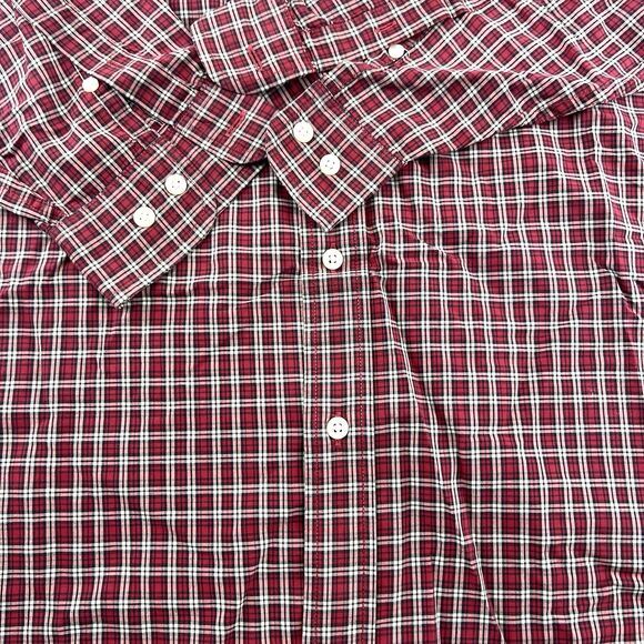 Eddie Bauer Red Plaid Button Down Long Sleeve Mens Shirt Size L - Picture 5 of 12
